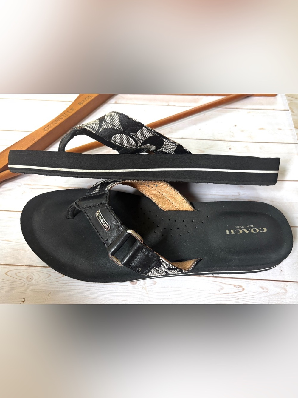 Coach leather strap sandals